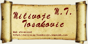 Milivoje Tošaković vizit kartica